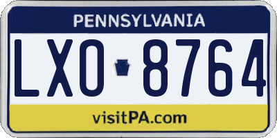 PA license plate LXO8764