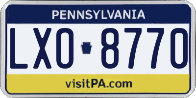 PA license plate LXO8770