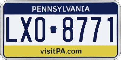 PA license plate LXO8771