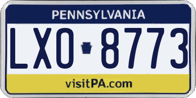 PA license plate LXO8773