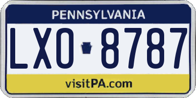 PA license plate LXO8787