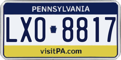 PA license plate LXO8817