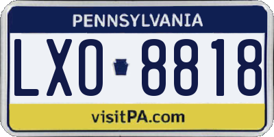 PA license plate LXO8818