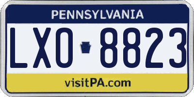 PA license plate LXO8823