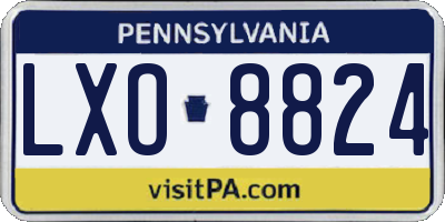 PA license plate LXO8824