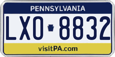 PA license plate LXO8832