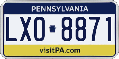 PA license plate LXO8871
