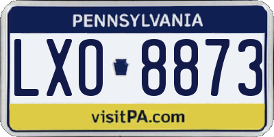 PA license plate LXO8873
