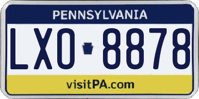 PA license plate LXO8878