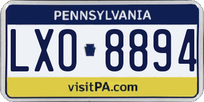 PA license plate LXO8894