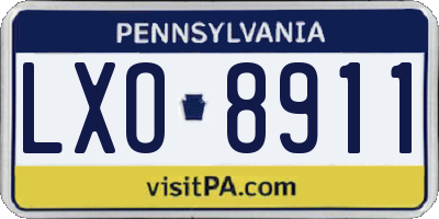 PA license plate LXO8911