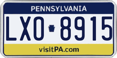PA license plate LXO8915