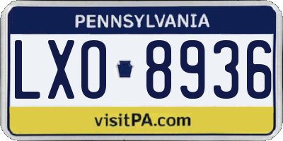 PA license plate LXO8936