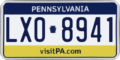 PA license plate LXO8941