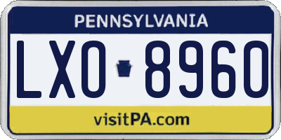 PA license plate LXO8960