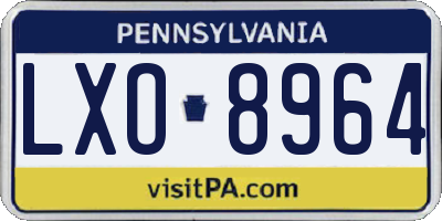 PA license plate LXO8964