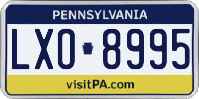 PA license plate LXO8995