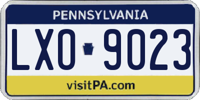 PA license plate LXO9023