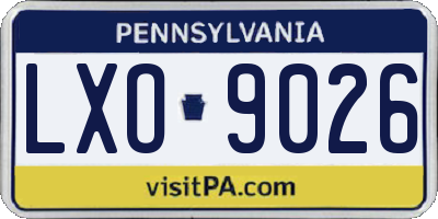 PA license plate LXO9026