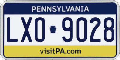 PA license plate LXO9028