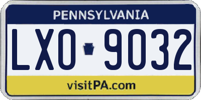 PA license plate LXO9032