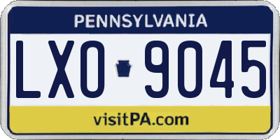 PA license plate LXO9045