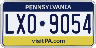PA license plate LXO9054
