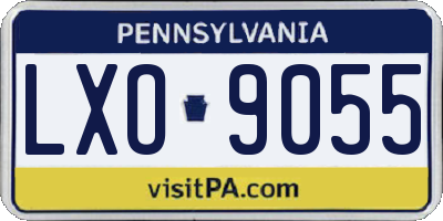 PA license plate LXO9055