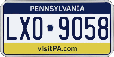 PA license plate LXO9058