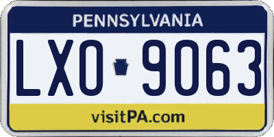 PA license plate LXO9063