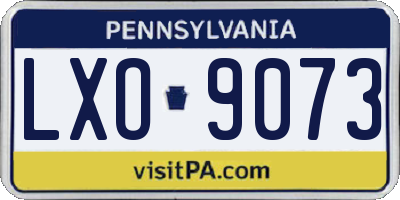 PA license plate LXO9073