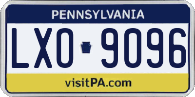 PA license plate LXO9096