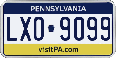 PA license plate LXO9099