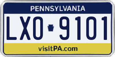 PA license plate LXO9101