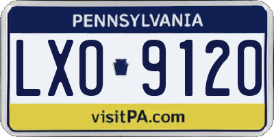 PA license plate LXO9120