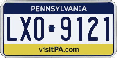 PA license plate LXO9121