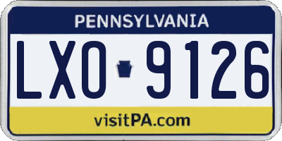 PA license plate LXO9126