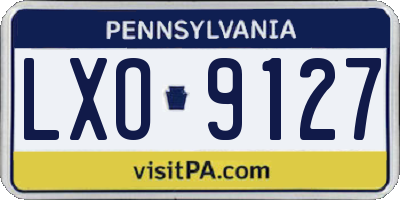PA license plate LXO9127