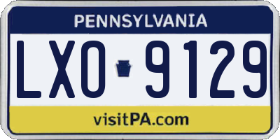 PA license plate LXO9129