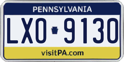 PA license plate LXO9130