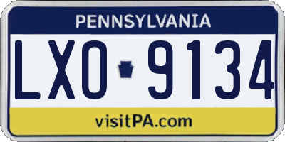 PA license plate LXO9134
