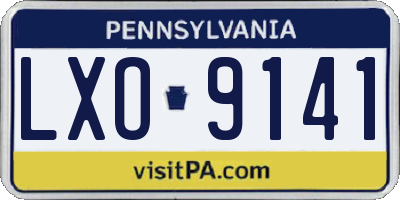 PA license plate LXO9141