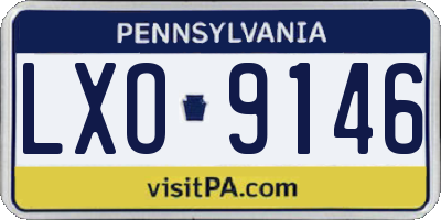PA license plate LXO9146