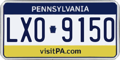 PA license plate LXO9150