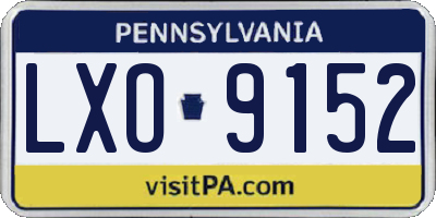 PA license plate LXO9152