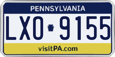 PA license plate LXO9155
