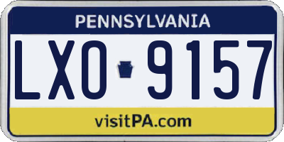 PA license plate LXO9157