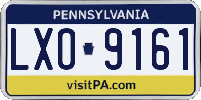 PA license plate LXO9161