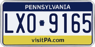 PA license plate LXO9165