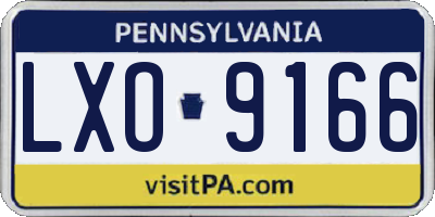 PA license plate LXO9166